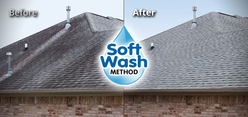 Soft Wash Roof Stain Cleaning in Central TX